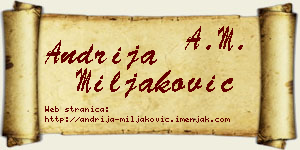 Andrija Miljaković vizit kartica